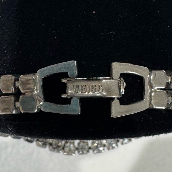 Vintage Weiss Double Strand Rhinestone Bracelet - Picture 3 of 4